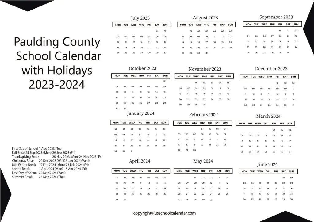 Paulding Schools Calendar