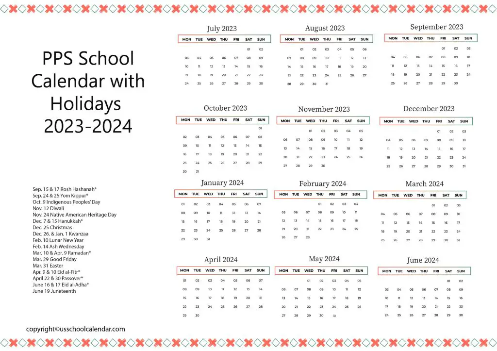 Portland Public Schools Calendar [PPS]