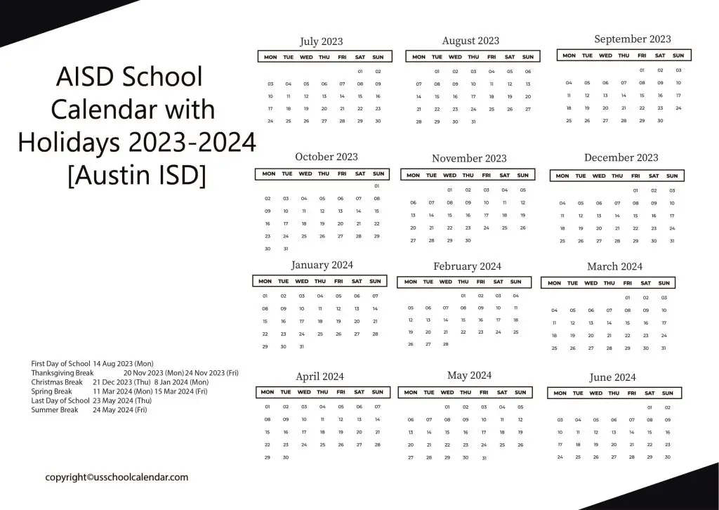 AISD School Calendar