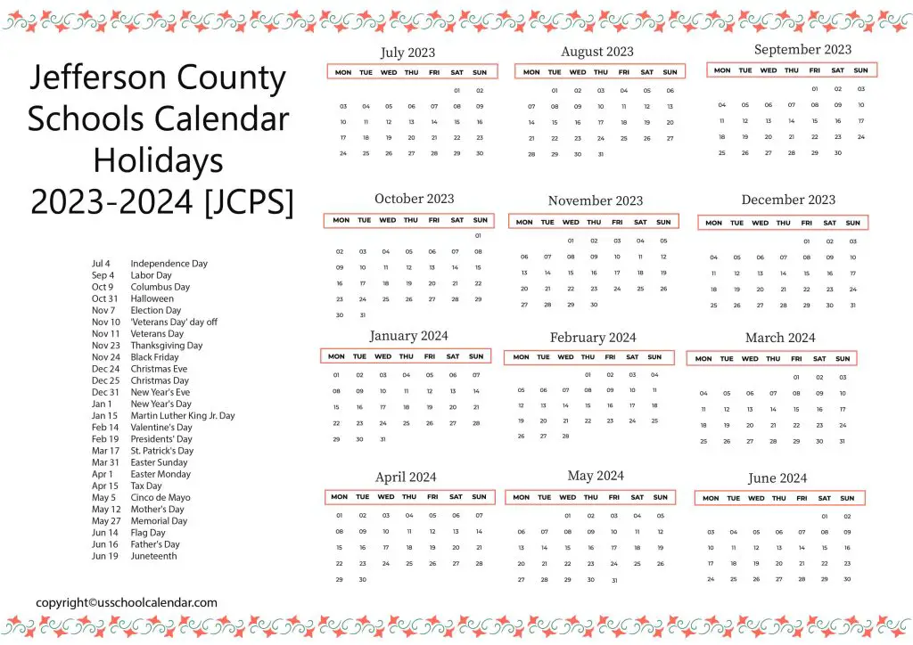 Jefferson City Public Schools Academic Calendar