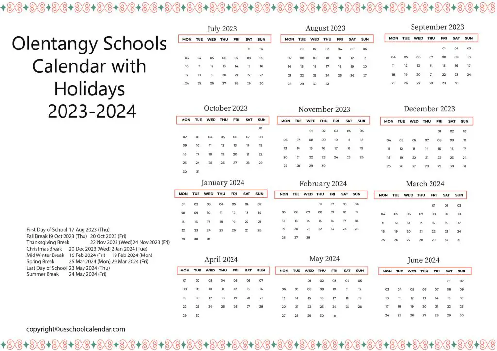 Olentangy Local Schools Calendar