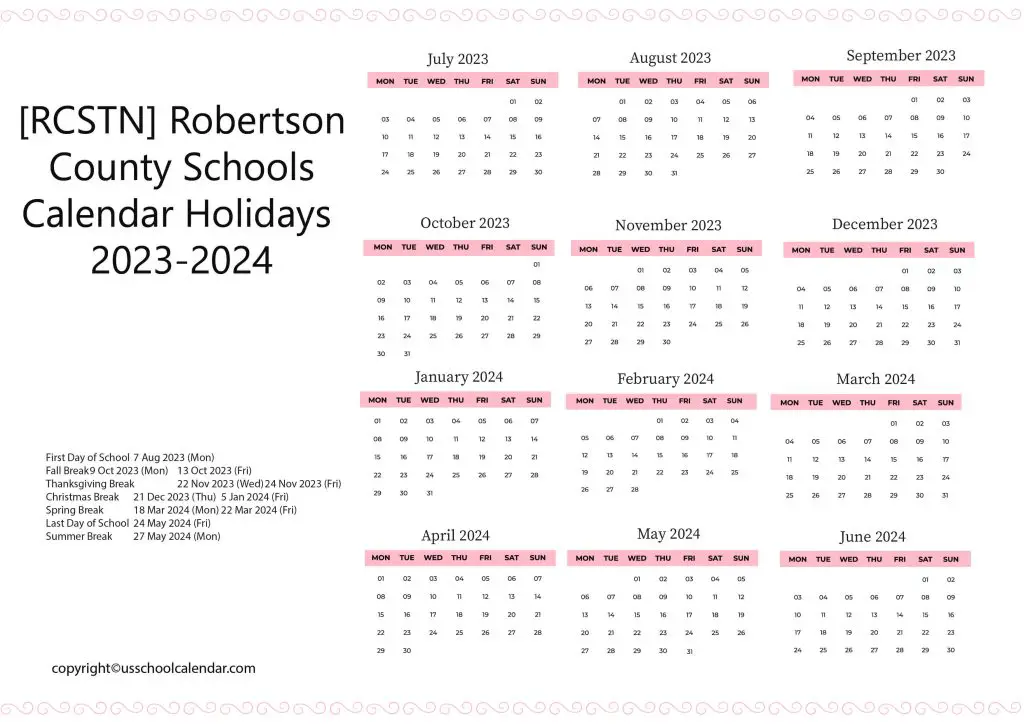 RCSTN Calendar [Robertson County Schools]