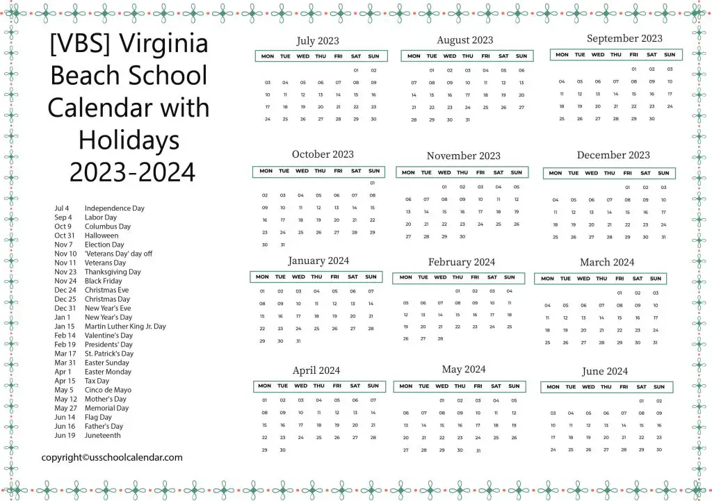 Virginia Beach City Public Schools Calendar