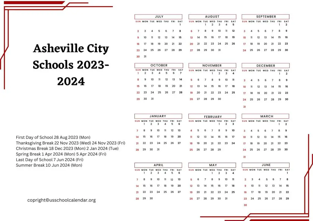 Asheville City Public Schools Calendar