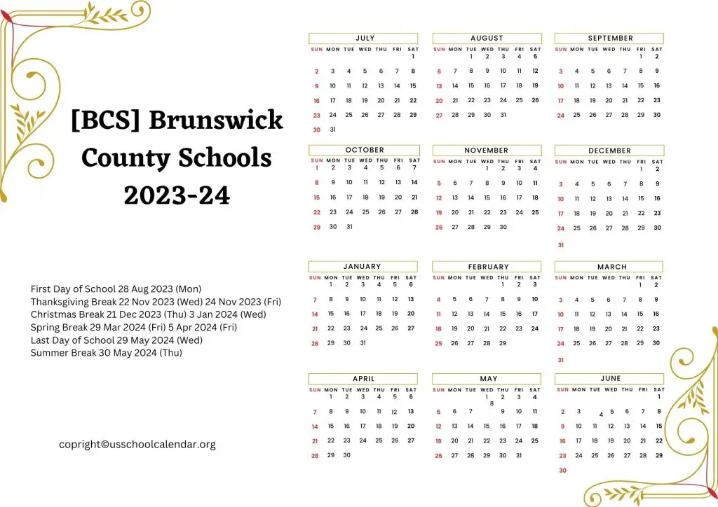 Brunswick County Schools Calendar