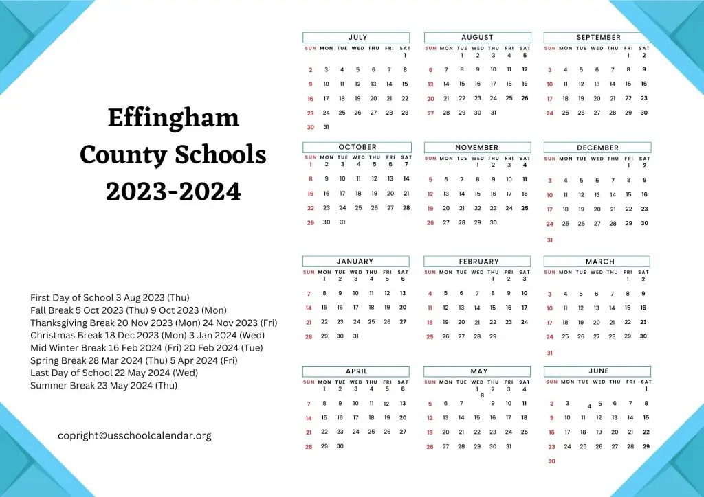 Effingham County Schools Calendar