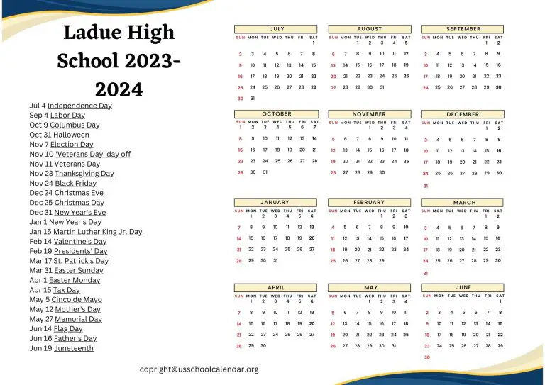 Ladue High School Calendar US School Calendar