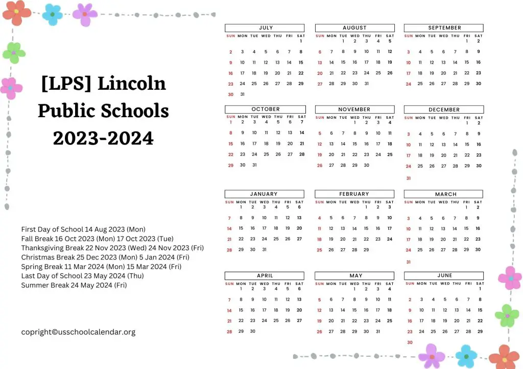 Lincoln Public Schools Calendar