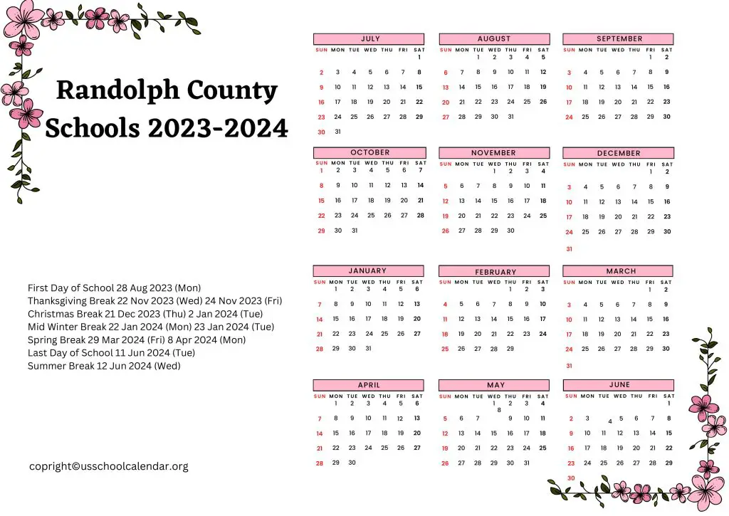 Randolph County Schools Calendar