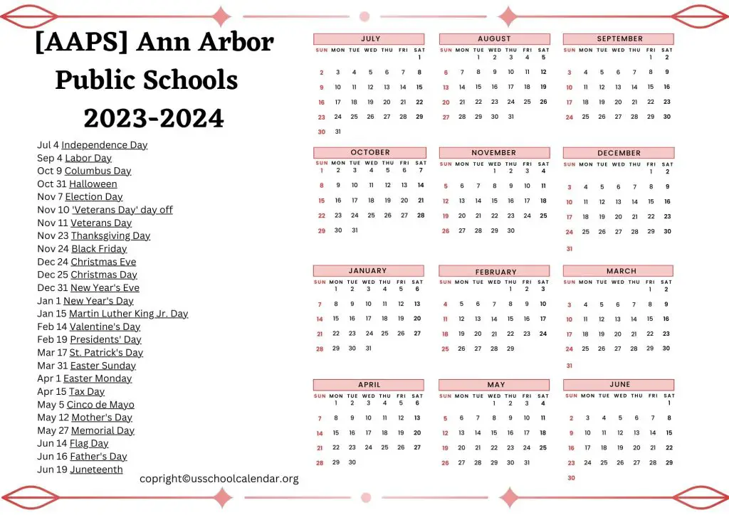 Ann Arbor Public Schools Calendar