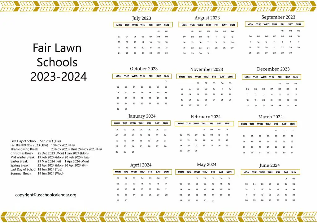 Fair Lawn Schools Calendar