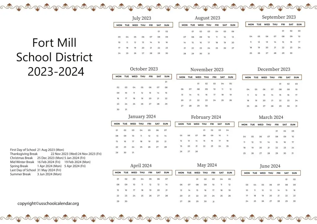 Fort Mill Schools Calendar