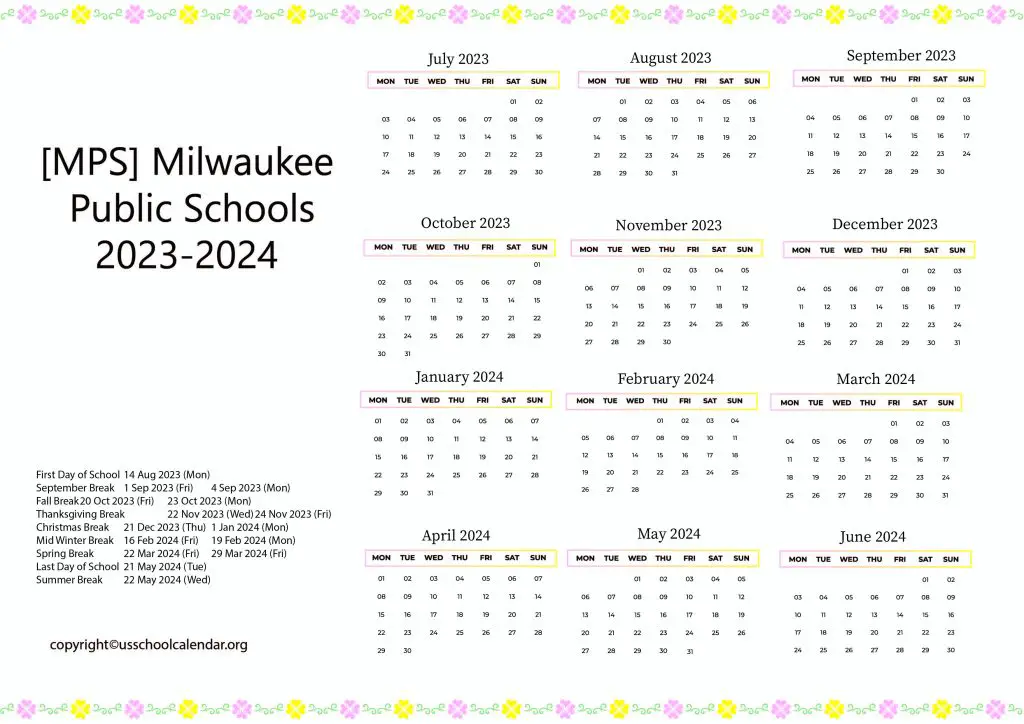 Milwaukee Public Schools Calendar