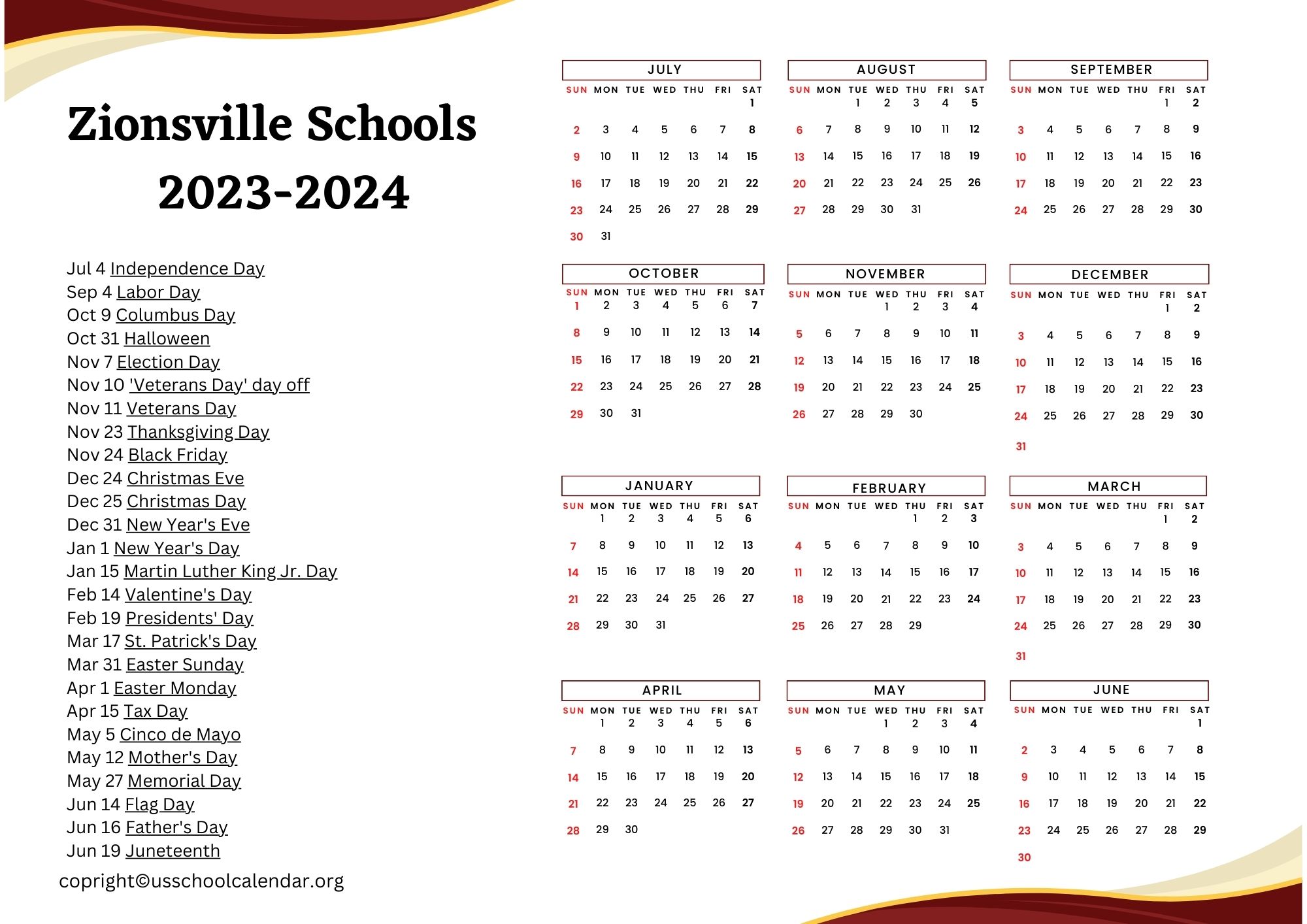 Zionsville Schools Calendar US School Calendar Zionsville Schools Calendar US School Calendar