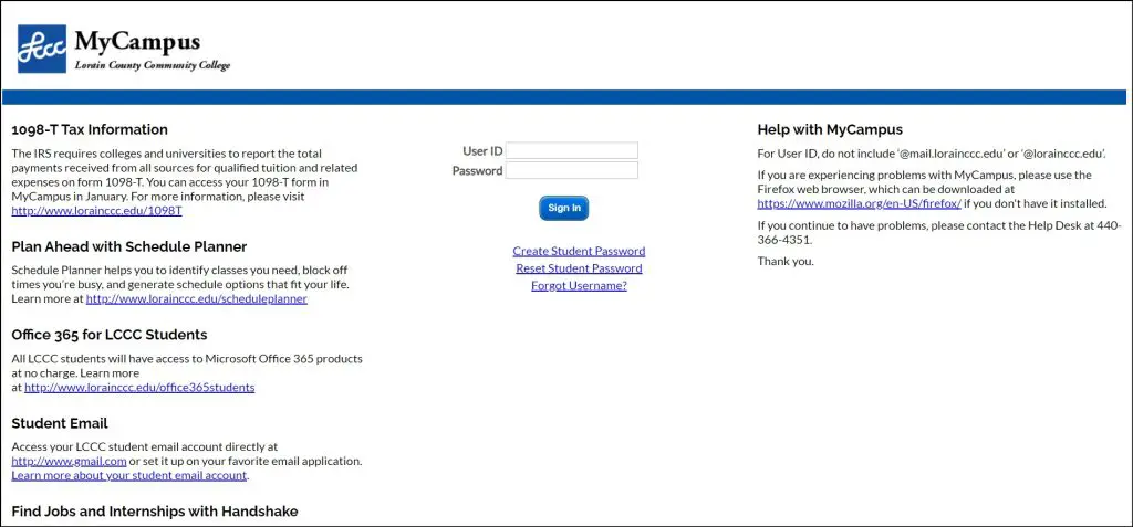 LCCC Student Portal Login