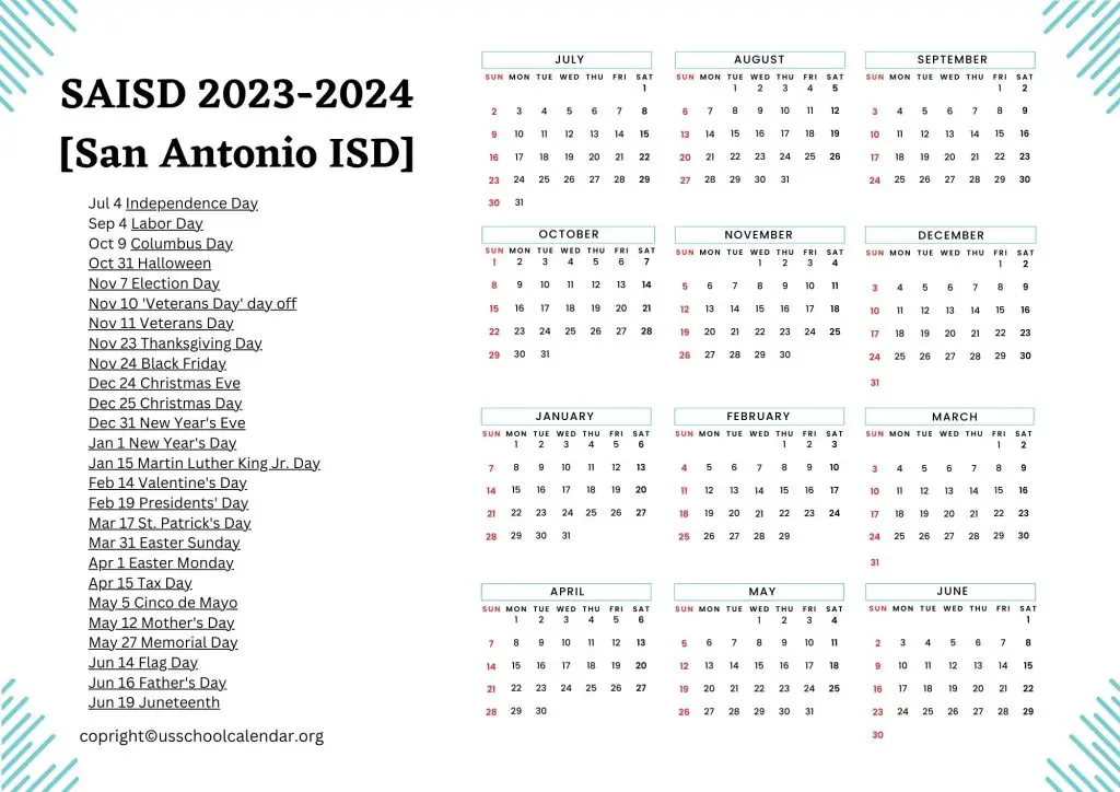 SAISD Calendar