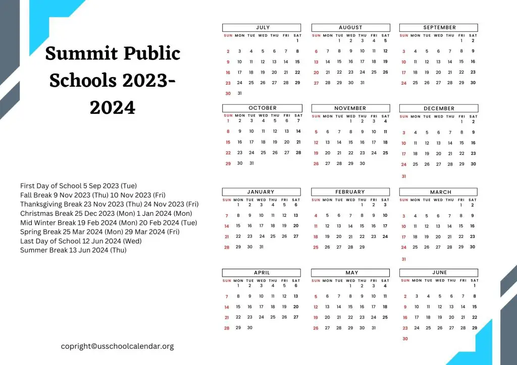 Summit County Public Schools Calendar